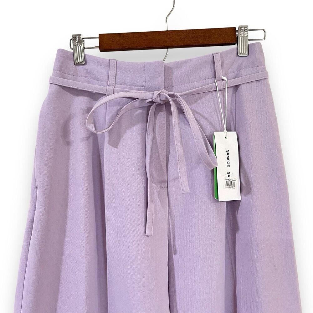 NWT Samsoe Samsoe Haven Pants S Mauve Shadow Purple Scandi Wide Leg Pleated - Picture 3 of 11